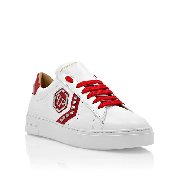 【新品断码】PHILIPP PLEIN 25春男士Arrow Force铆钉皮革低帮板鞋