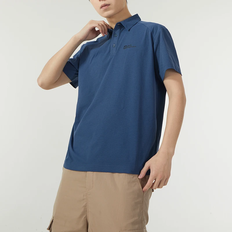 狼爪POLO衫男装流光风翻领快干透气短袖运动服户外休闲服 5823331
