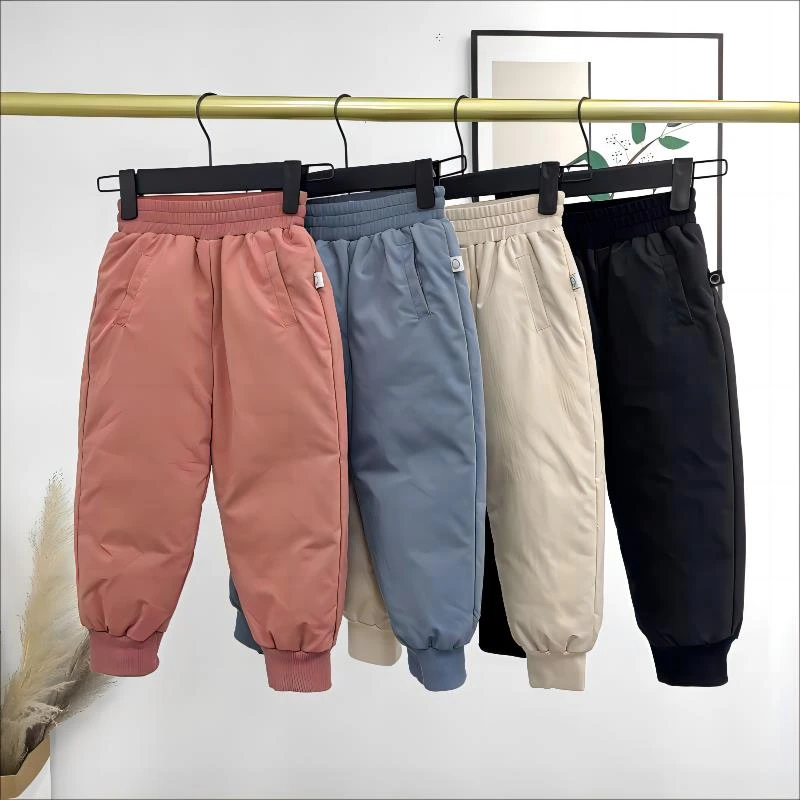 男童女童羽绒裤中大童加厚外穿工装裤子冬季儿童户外高腰防水宝宝