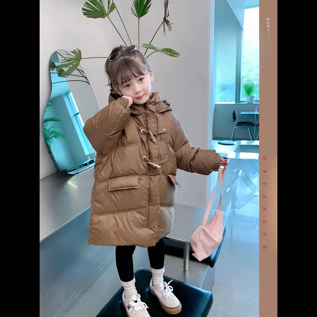 女童棉服2023冬装新款棉衣儿童韩版洋气宝宝连帽冬季加厚棉袄大童