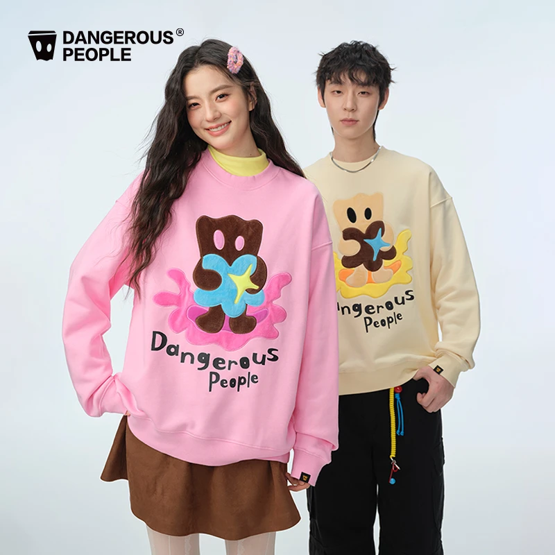 Dangerouspeople薛之谦dsp可爱拼色小D圆领卫衣宽松情侣百搭上衣