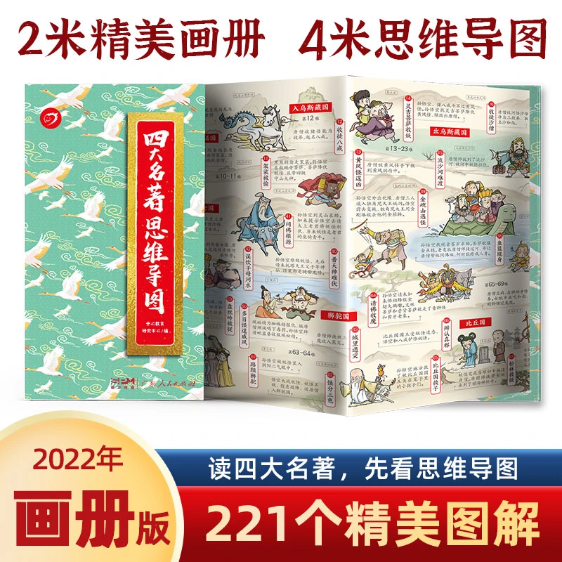 四大名著思维导图画册 漫画版人物关系图一图胜千言【AD】