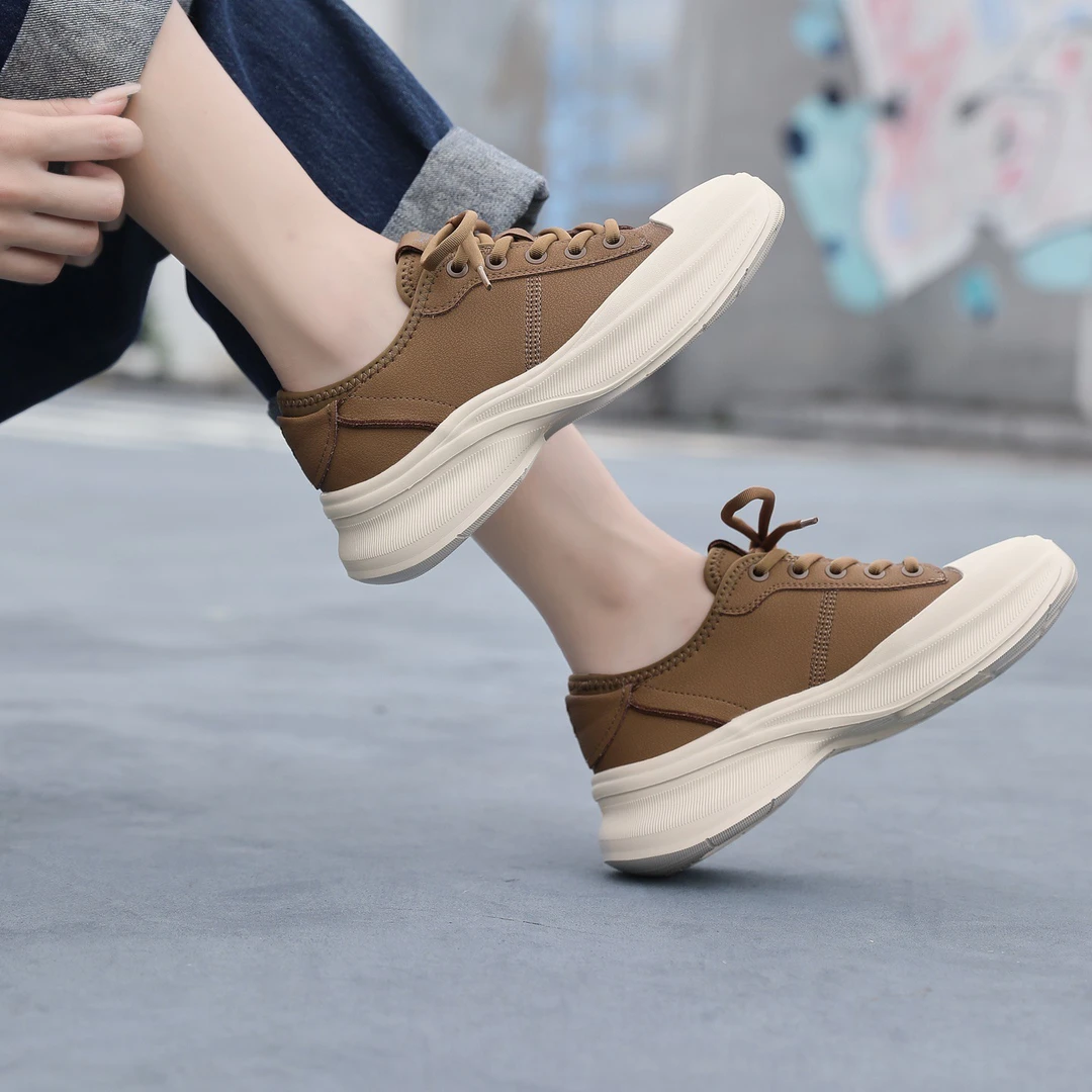 2024秋季真皮时尚厚底增高百搭休闲女鞋新款软底轻便低帮板鞋7815