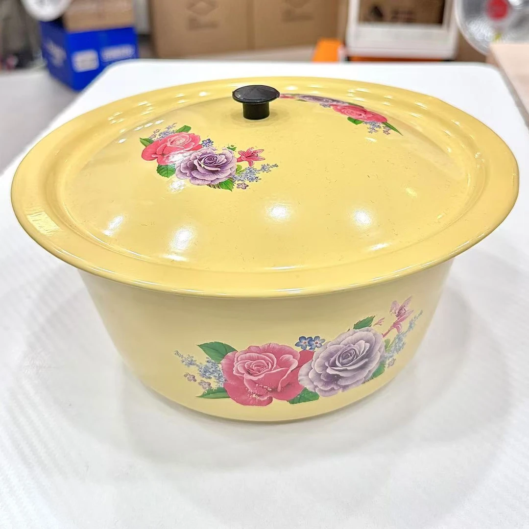 兰掌柜碗手工陶瓷手绘黄色带盖珐蝶恋花碎花随机发货