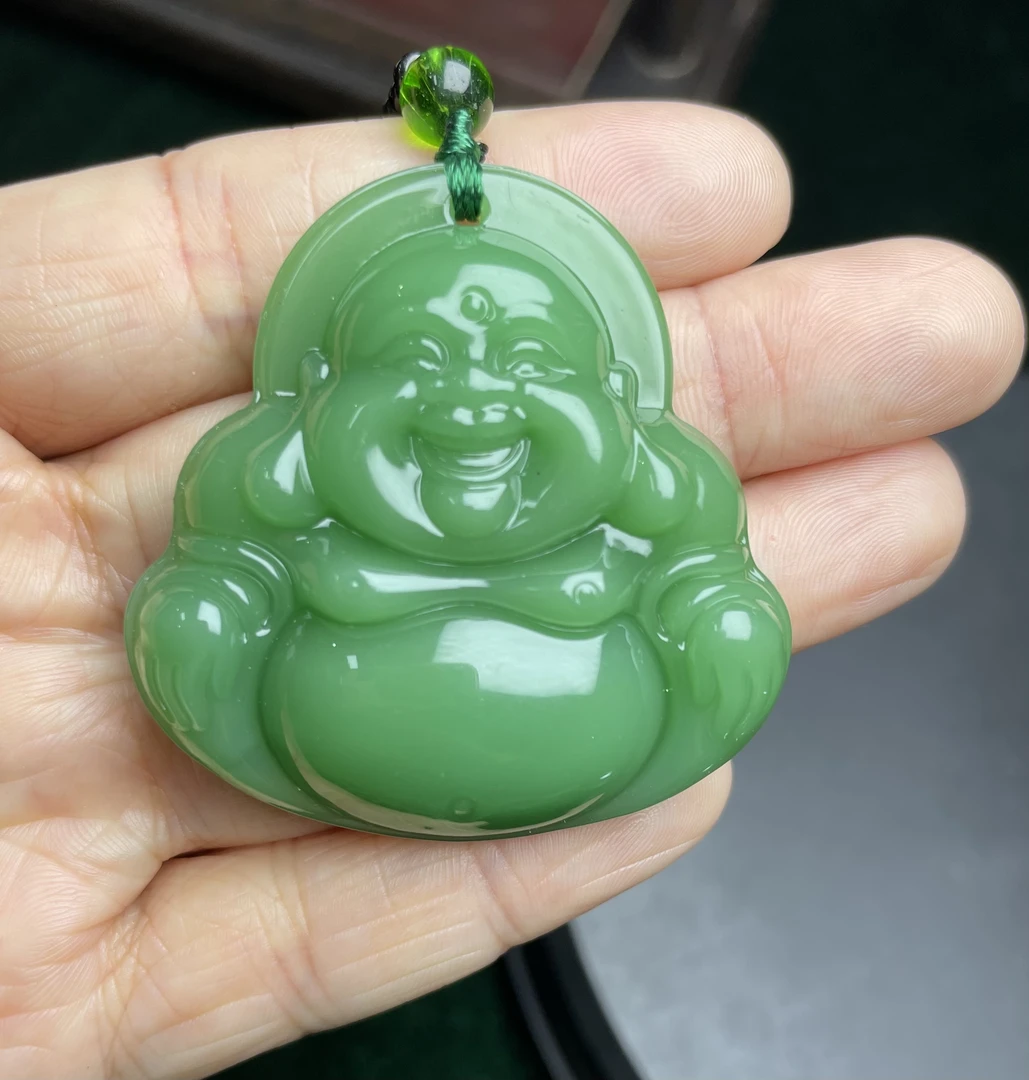 深绿大肚佛公精美挂件