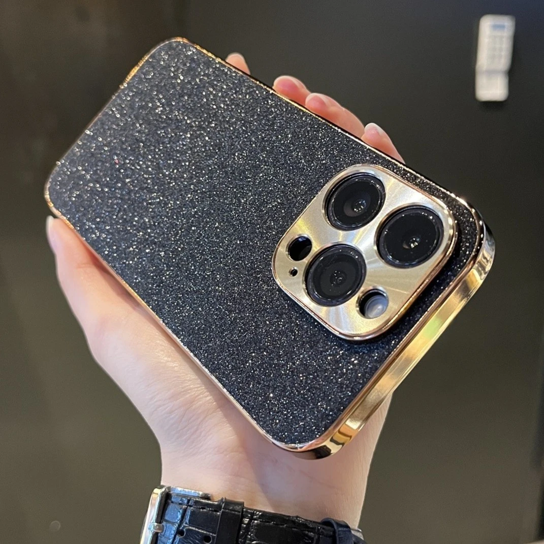 电镀星钻闪粉适用于苹果iPhone14promax/13/12手机壳男高级感全包