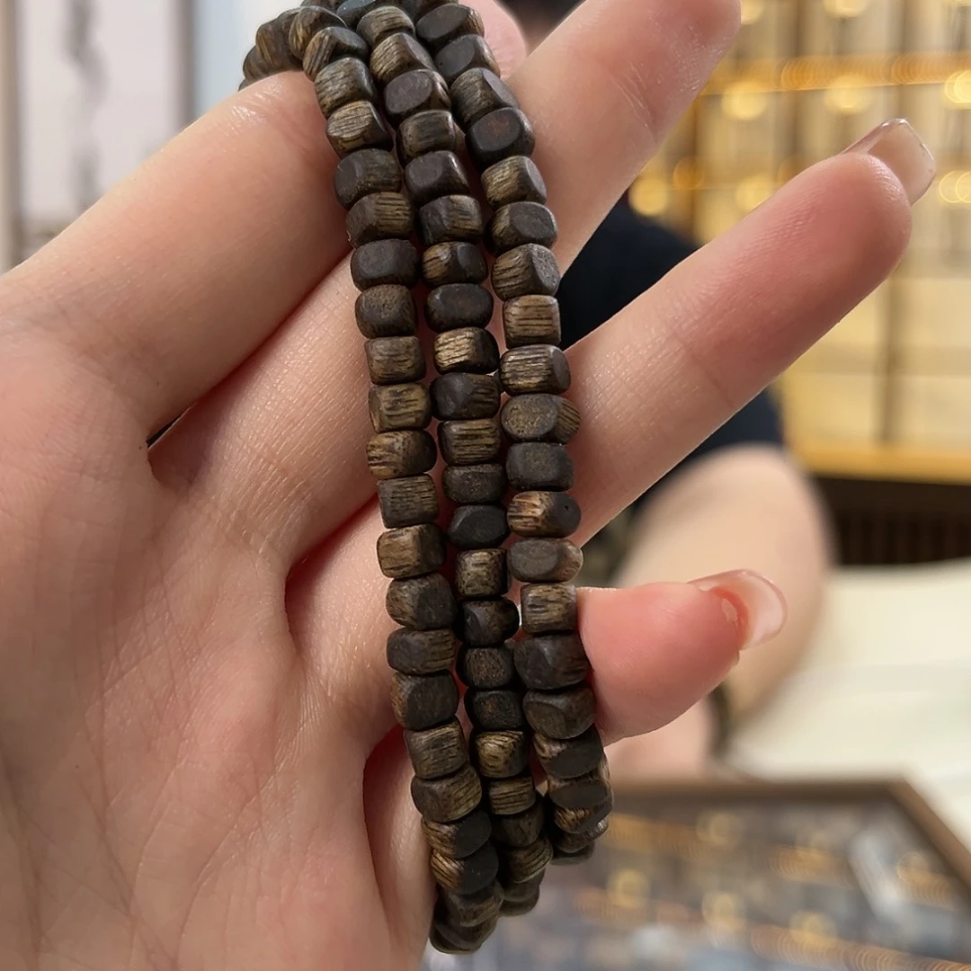 沉香手串四方珠随行长串