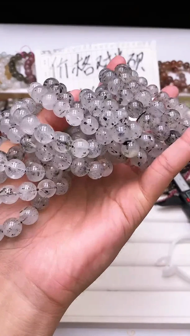 【闪购商品】水晶手链未镶嵌黑闪灵水晶手串10m