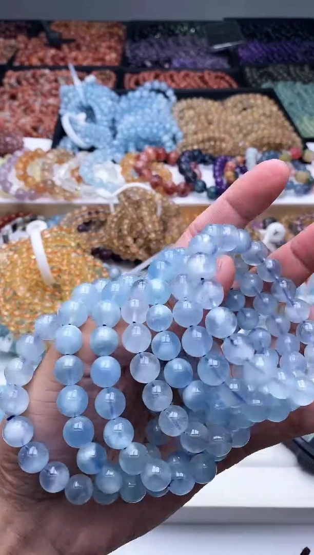 【闪购商品】海蓝宝石手链未镶嵌岛屿海蓝宝手串10m