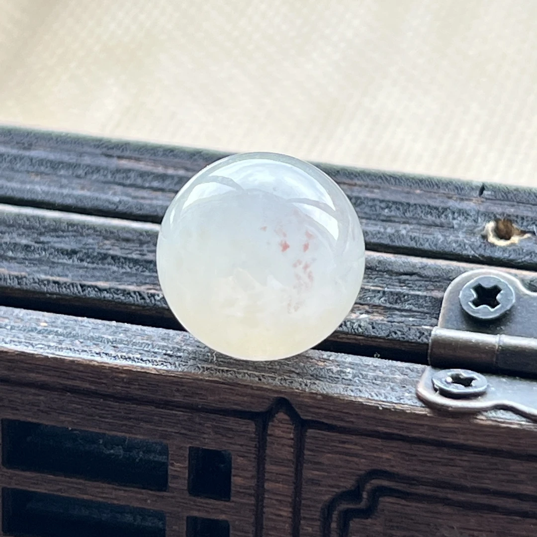 卡12.1特色洒红翡翠圆珠子 天然缅甸a货玉珠手串配珠散珠隔珠