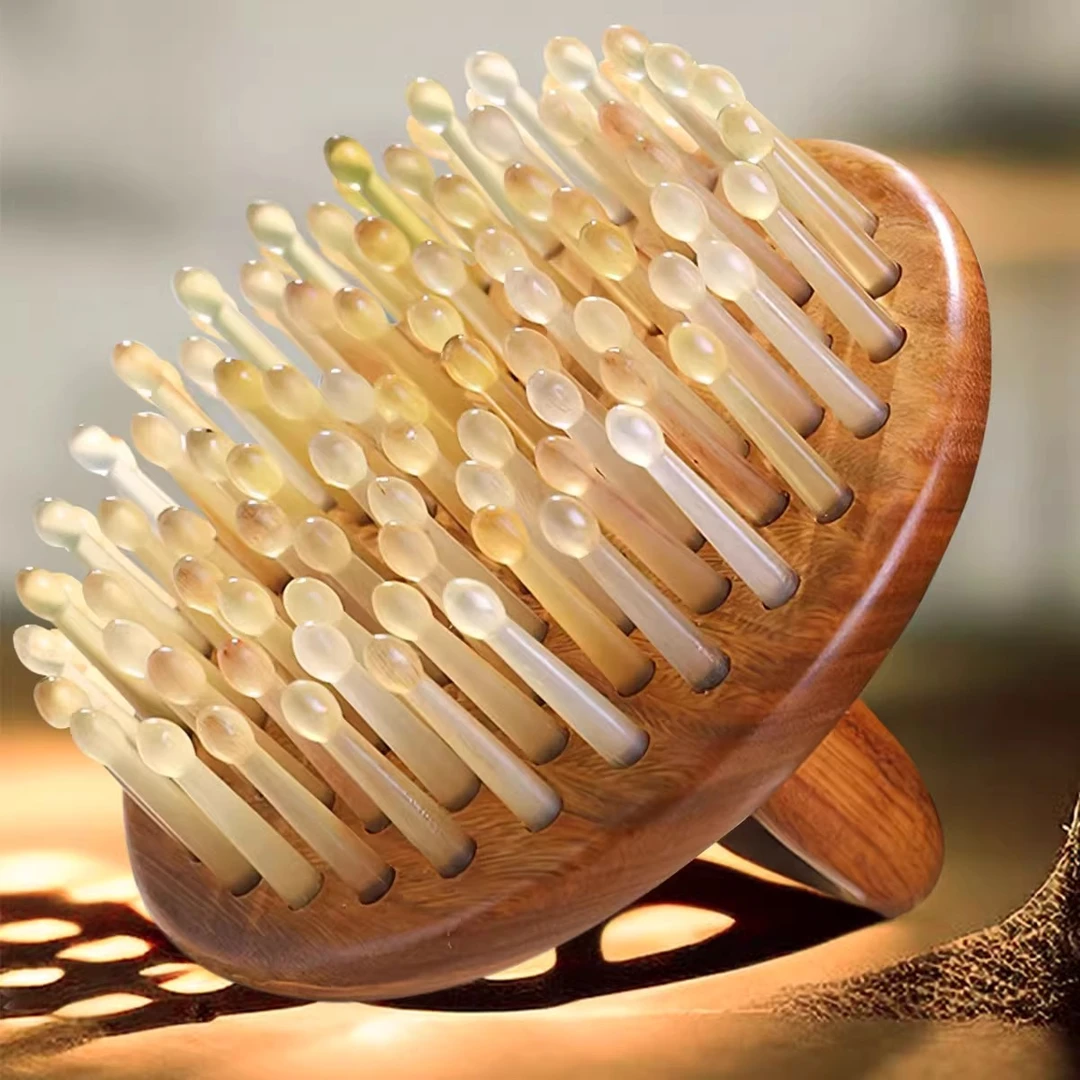 牛老爹天然正品角梳头皮按摩梳男女家用洗头刷头部头疗经络梳子