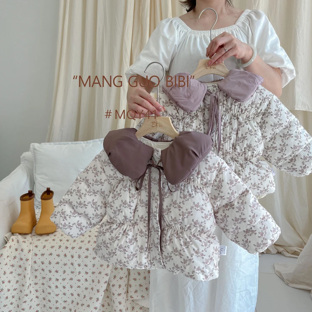 韩系碎花白鸭绒羽绒服加厚外套41