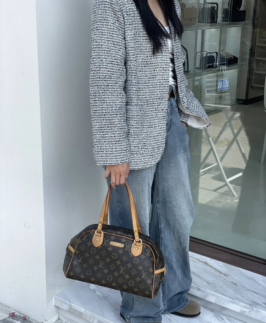 95新 LouisVuitton/路易威登 LV老花手提包小号保龄球