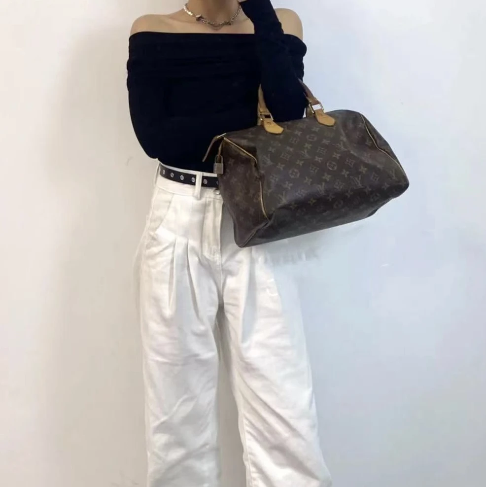 90新 LouisVuitton/路易威登 LV老花SP35枕头手提包