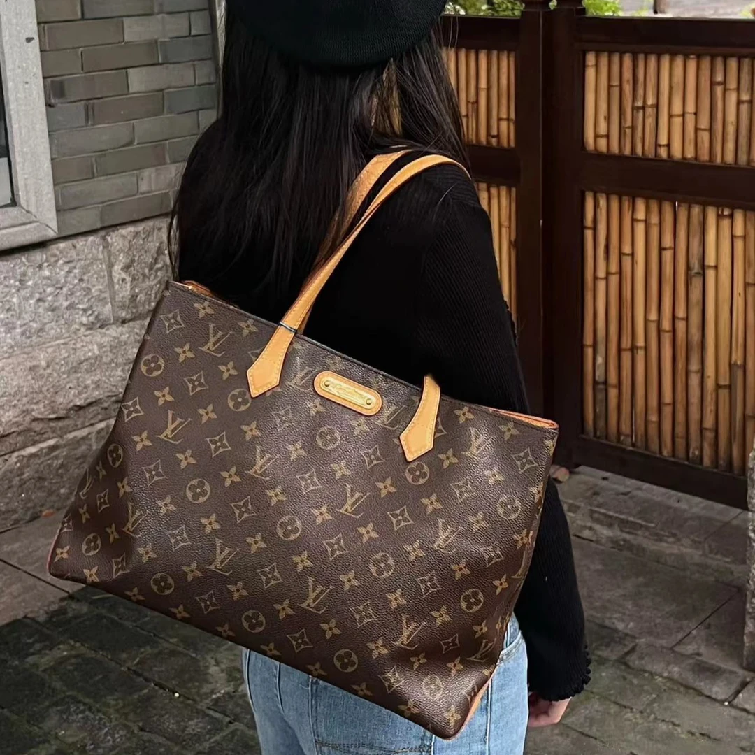90新 LouisVuitton/路易威登 LV老花单肩包购物袋