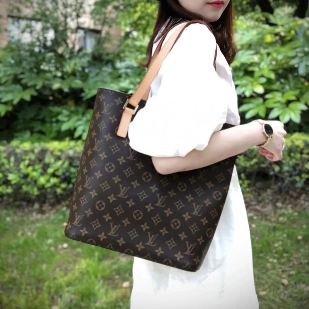 90新 LouisVuitton/路易威登 LV经典老花中号薇薇安手提单肩包