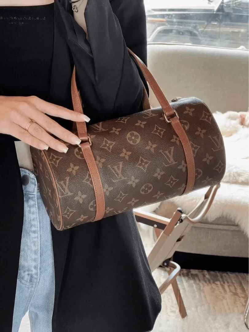 90新 LouisVuitton/路易威登 LV圆筒手提包单肩包巴比龙30