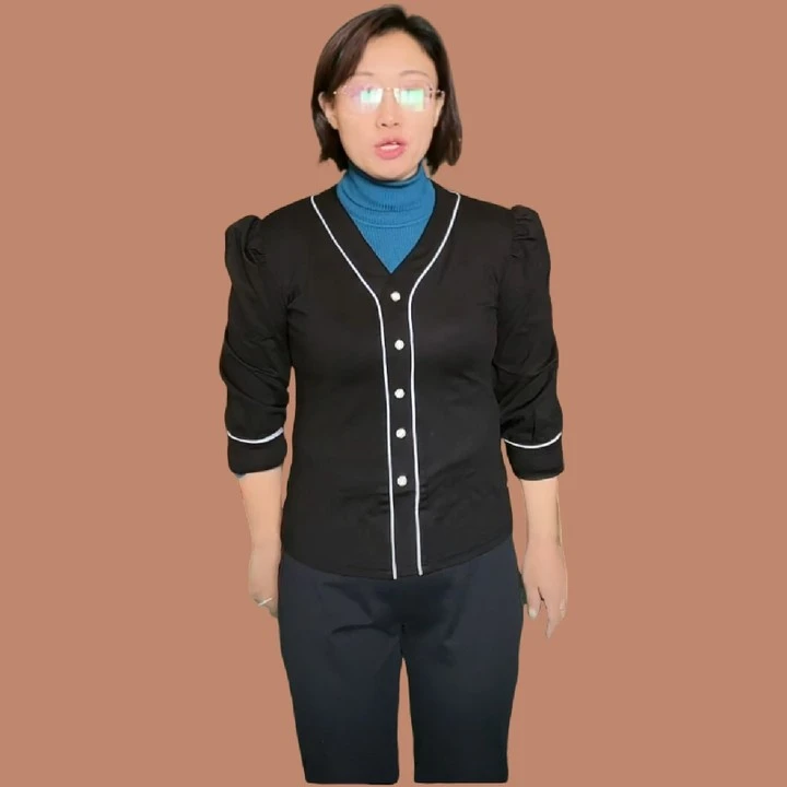 vonsu/梵舒秋冬季气质长袖黑色训练服练功服形体服连体上衣TS016