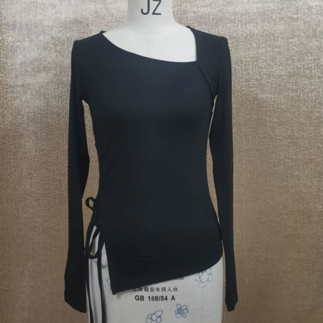 梵舒新款舞蹈练功服上衣摩登舞上装运动瑜伽服修身打底衫XS3352