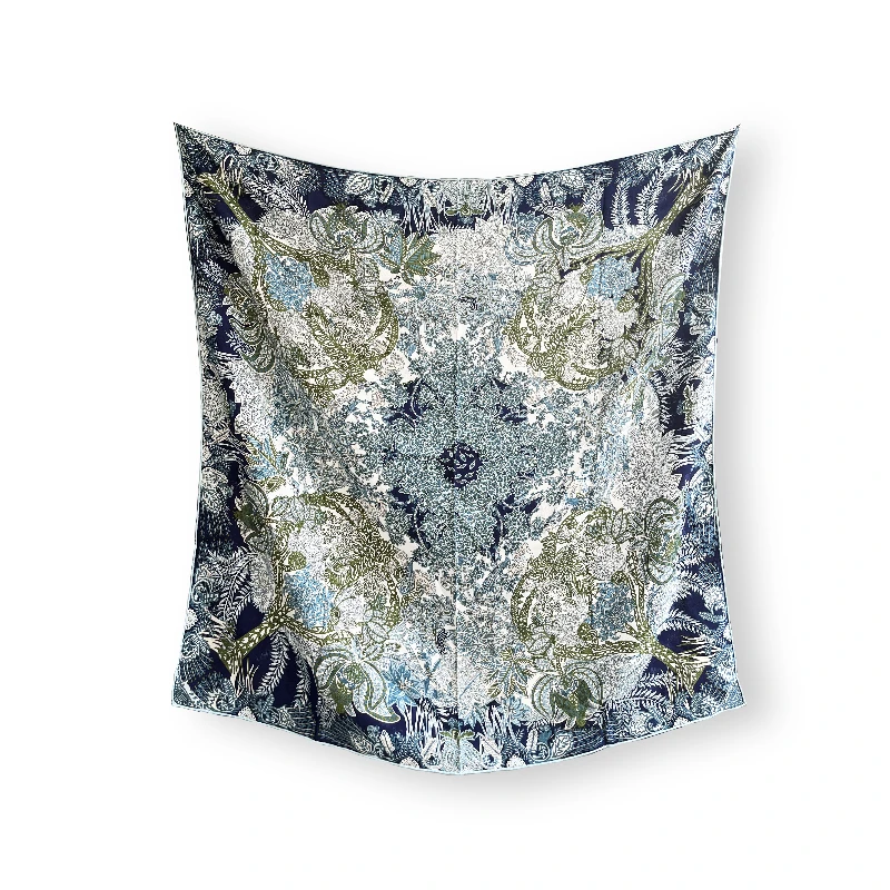 【尖货花萝】bandana双面印花真丝花萝100%桑蚕丝20姆米方巾丝巾