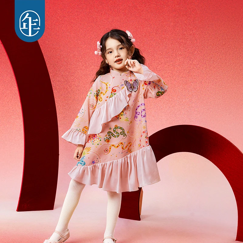 【东方童话连衣裙】年衣旗袍连衣裙女童秋冬中式国风长袖公主裙子