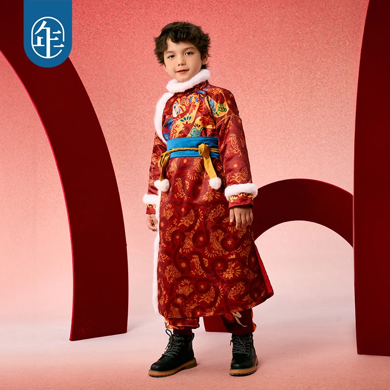 【财蛇驾到】年衣男童汉服2024新款儿童国风唐装秋冬季加绒拜年服G