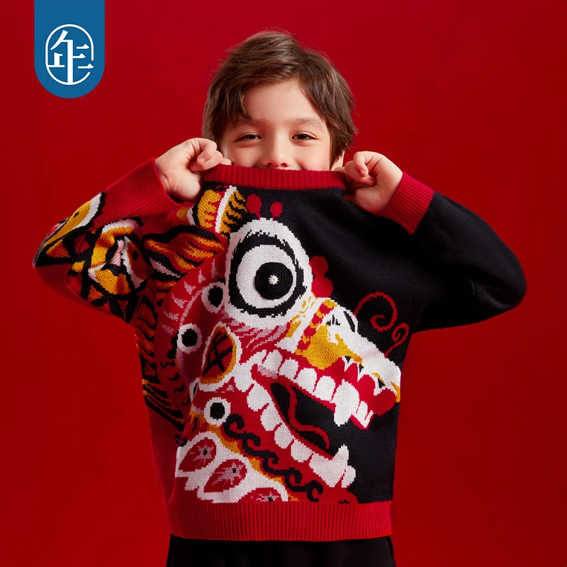 年衣童装儿童亲子款毛衣针织衫秋冬新款打底衫男女童造型款毛衫潮