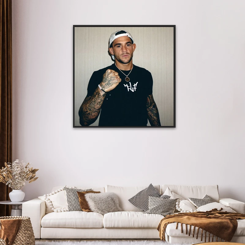 【UFC钻石普瓦里尔】举拳头装饰画客厅卧室铝合金边框水晶膜