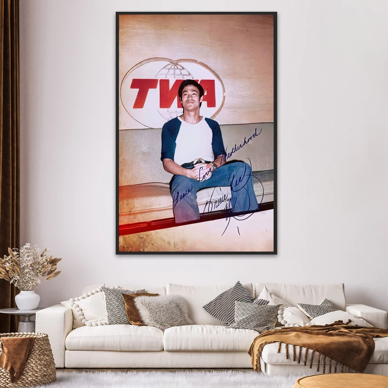 李小龙装饰画海报客厅装饰画艺术卧室摆件挂画玄关画