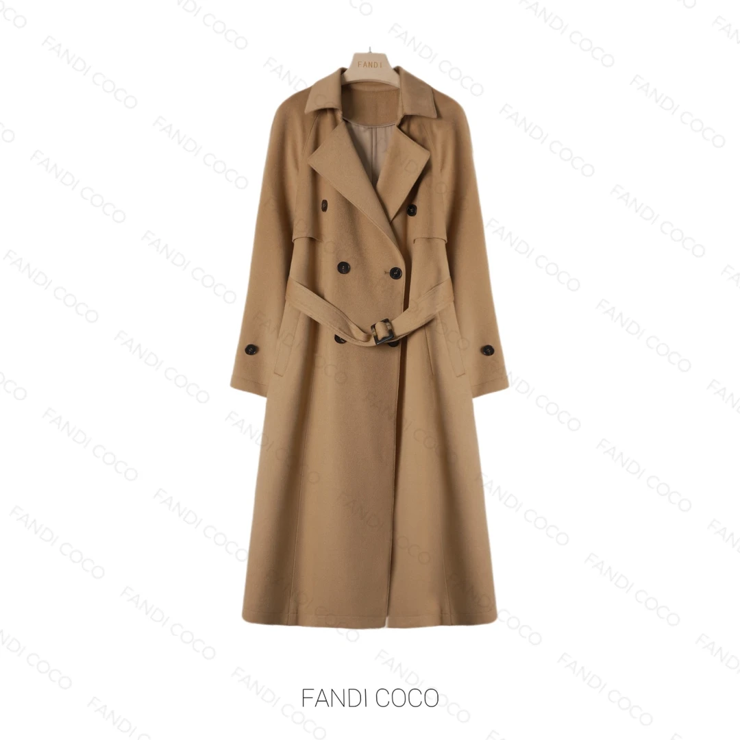 FANDI COCO“剑桥美院”初剪澳毛轻奢时尚设计师款大衣外套E67733-1