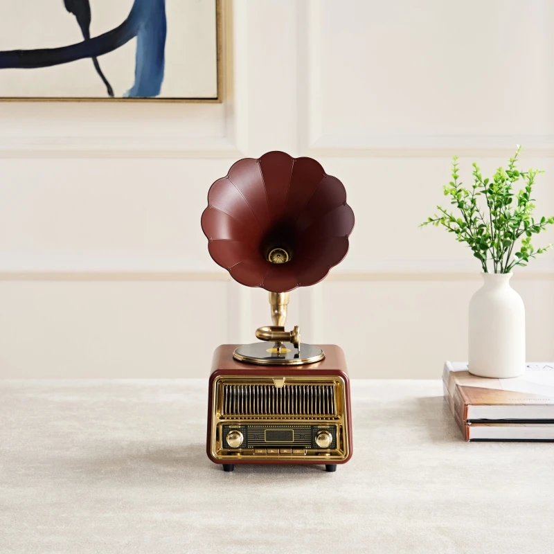 雅诗贝伦复古迷你香薰留声机欧式中式大喇叭蓝牙音响