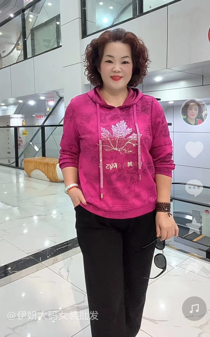 2024年秋季长袖上衣66530大码时尚洋气中年妈妈装，百搭休闲高品质