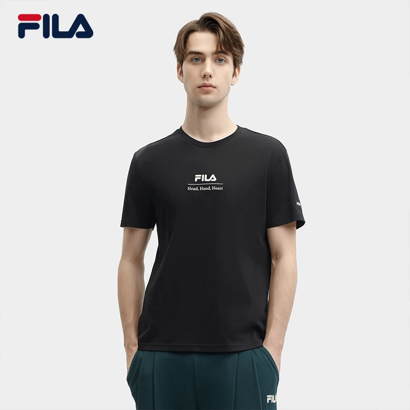 FILA斐乐短袖T裇2024新款男子时尚舒适休闲运动上衣F11M418101F