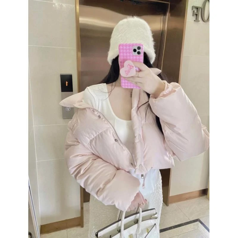 MIUMEM甜美减龄字母刺绣对版高奢百搭韩版保暖面包羽绒服LA4253