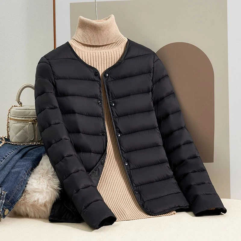 2025新款轻薄棉衣女短款冬季内胆棉服保暖薄款内穿妈妈小棉袄外套