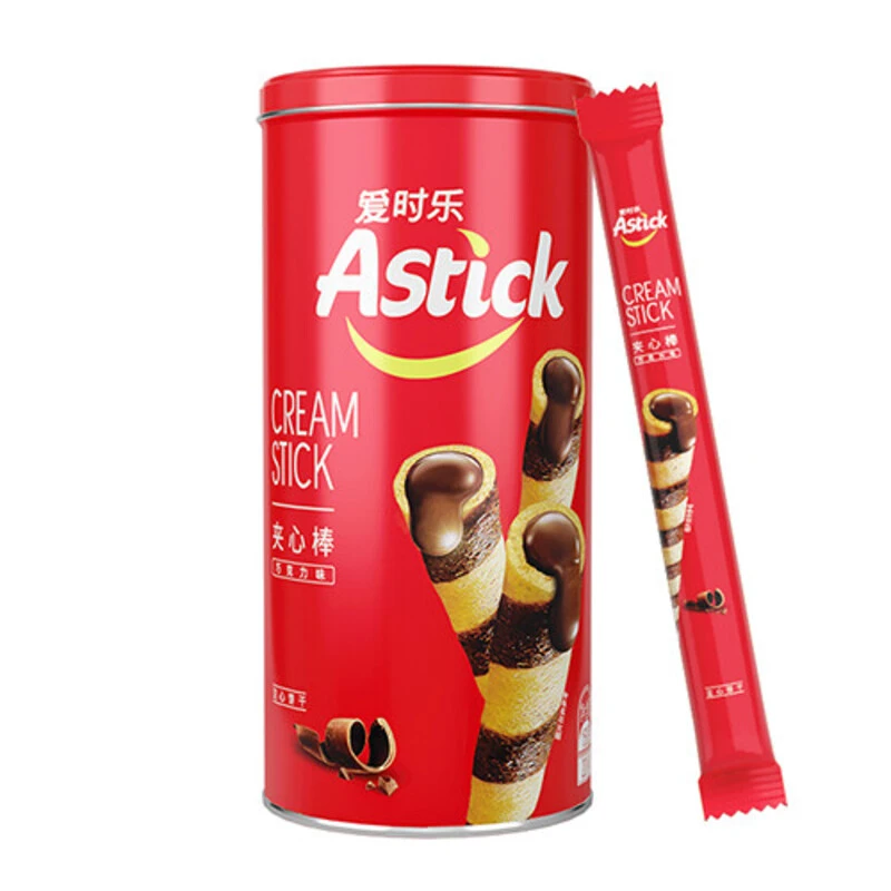 进口 爱时乐 巧克力味威化卷心酥 150g