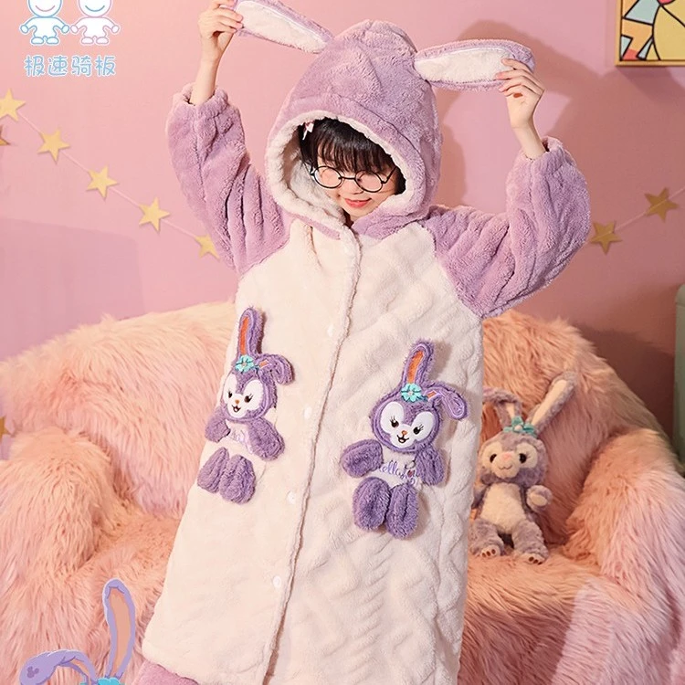 6253 加厚浴袍冬季可爱女童北羔绒家居服新款睡袍