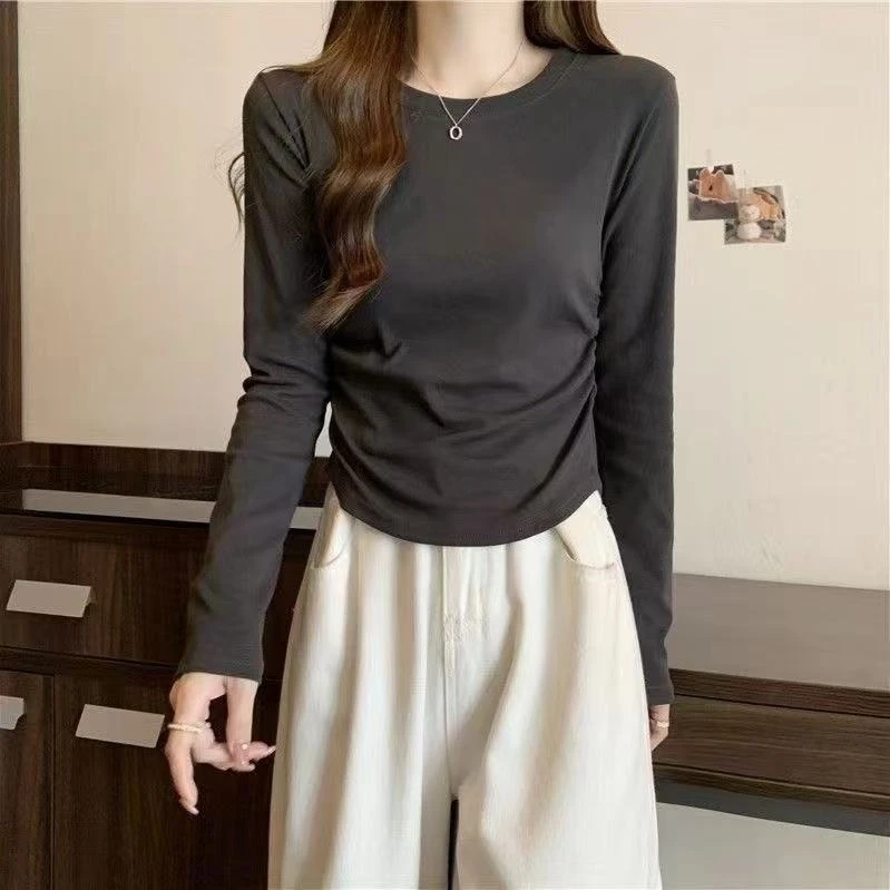 夏季修身显瘦短款T恤【跟主播拿编码下单】