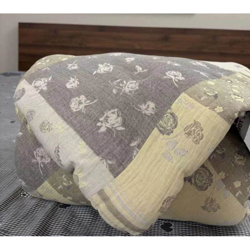 【花韵梦织-百福】纯棉双层纱秋冬被120*150cm