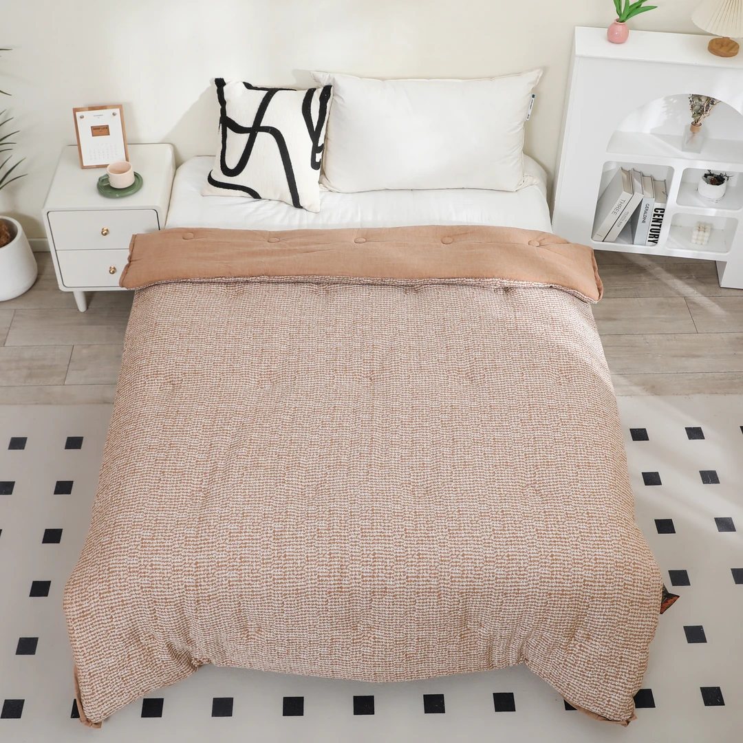 【哇塞冬被-卡其色】纯棉超柔纱秋冬被150*200cm