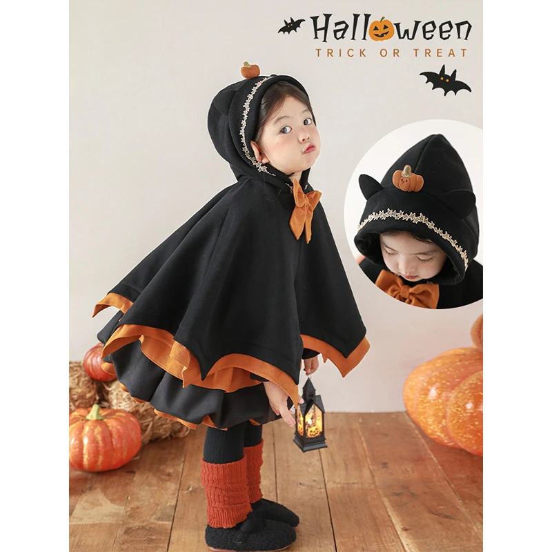 清 YOEHYAUL/幼悠【万圣狂欢】冬三波女童防风奇幻小猫斗篷D3863