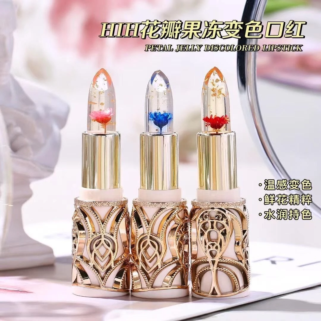 鲜花果冻变色润唇膏温感保湿不易掉色不易沾杯口红防水显白唇膏女