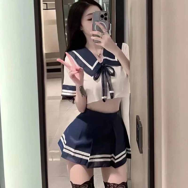 日系少女水手服cosplay性感jk学院风甜百褶裙纯欲短裙居家睡裙