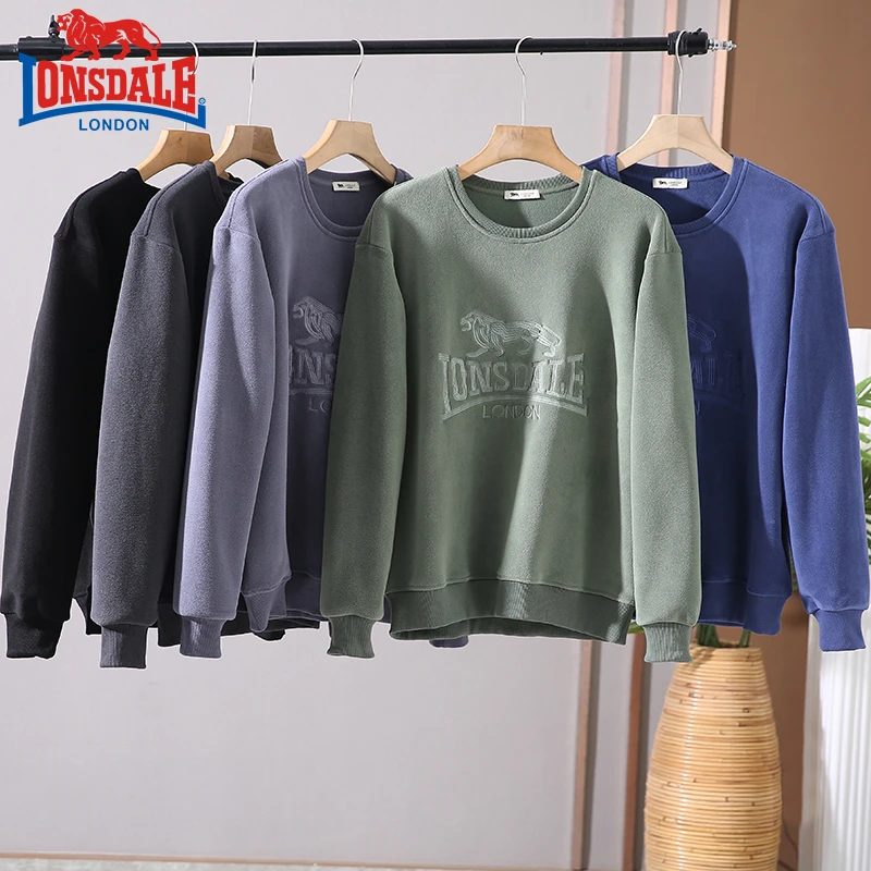 LONSDALE/龙狮戴尔百搭时尚长袖卫衣加绒加厚套头 J210-AYG0805