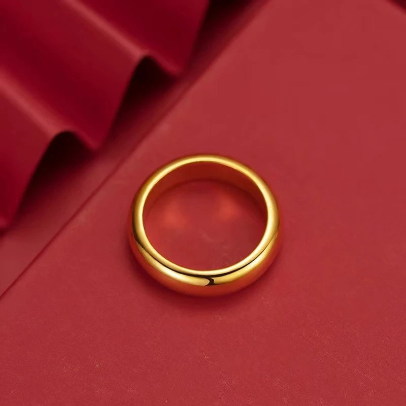 铜合金戒指 光面戒指指环时尚百搭古法经典亮面实心简约素款传承