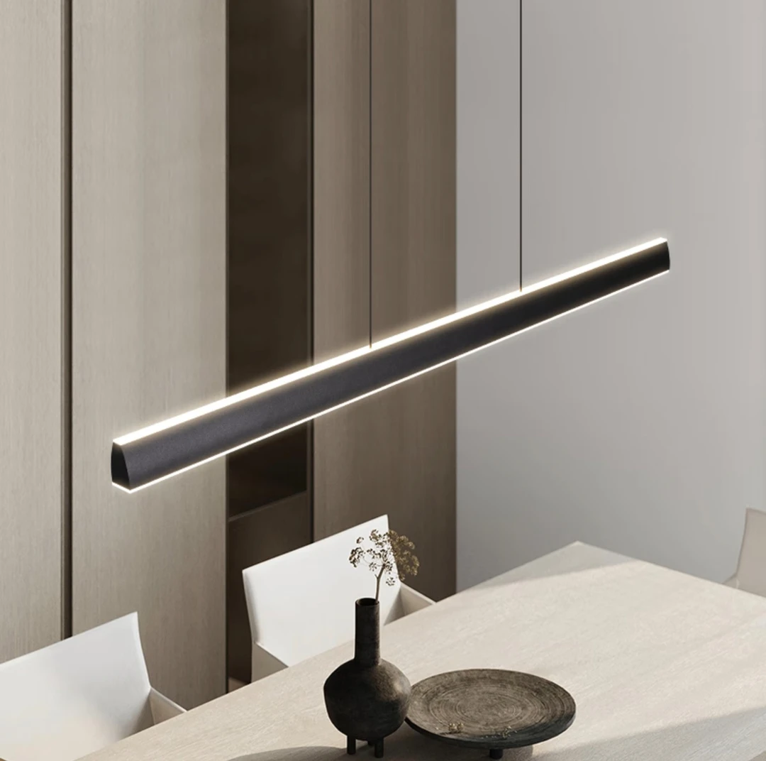 2023新款餐厅一字吊灯吧台长条办公室灯具简约吧台灯高显指护眼灯