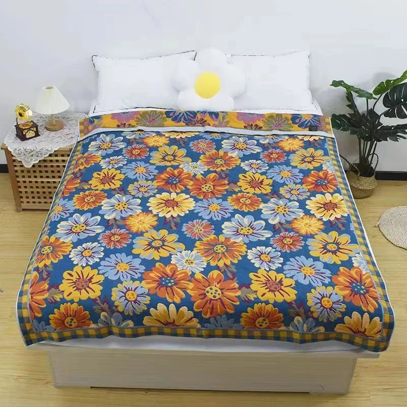 太阳花/加厚大床盖纱布毯盖被1.5X2.0