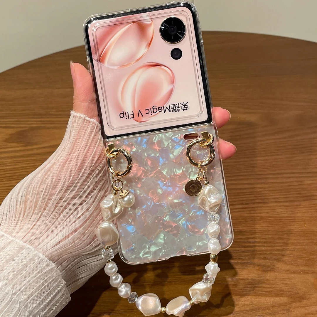 适用荣耀MagicVFlip手机壳贝壳纹荣耀magicvflip折叠屏超薄防摔