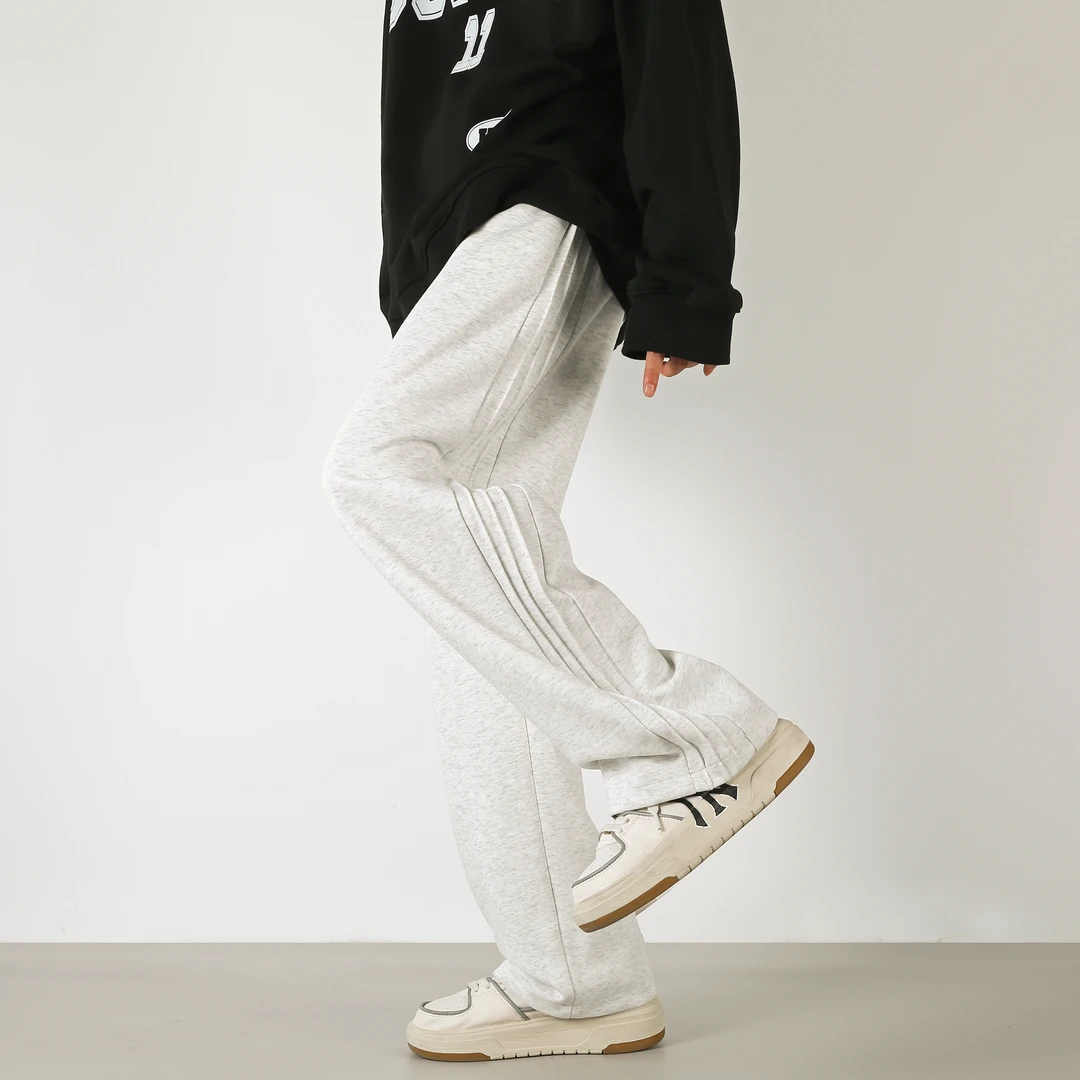 男士卫裤秋季新款ins潮流阔腿运动裤子宽松百搭直筒裤男休闲长裤