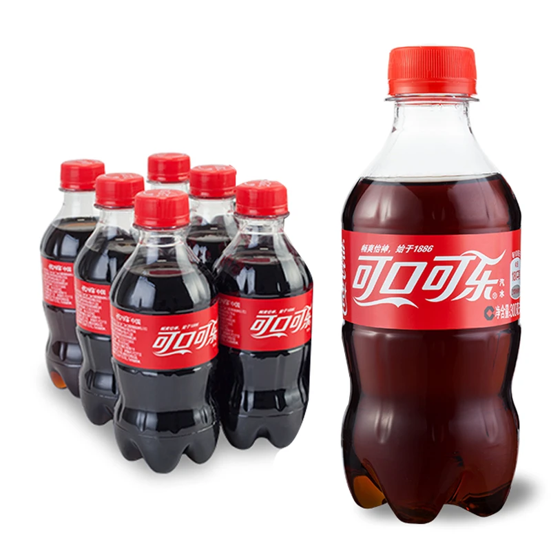 可乐300ml六瓶迷你小瓶可乐碳酸饮料300ml*6瓶小胶瓶便携装